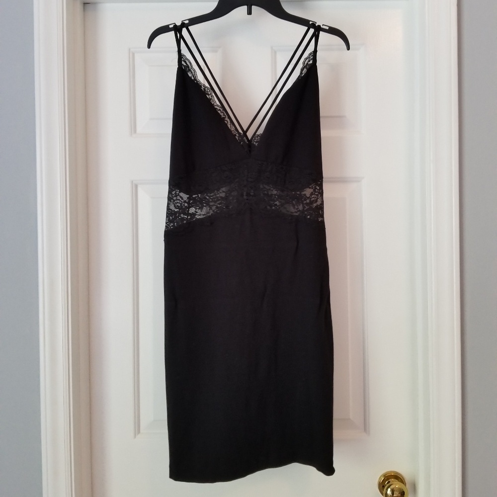 Express Strappy Back Lace Inset Sheath Dress